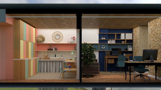 Espace double bureau et atelier