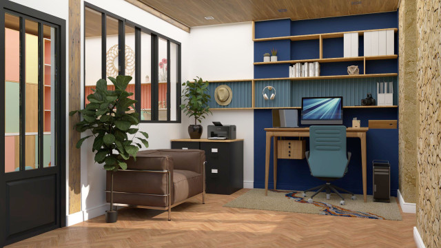 Bureau avec agencement sur mesure